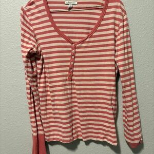 Pink and white striped long sleeve shirt